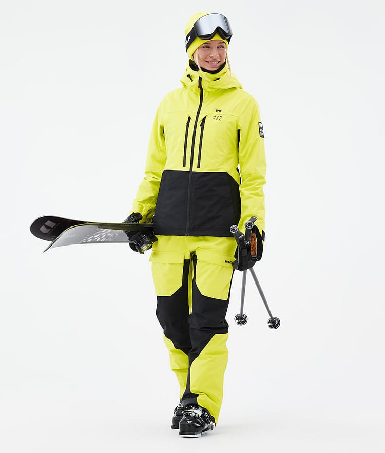 Moss W Manteau Ski Femme Bright Yellow/Black