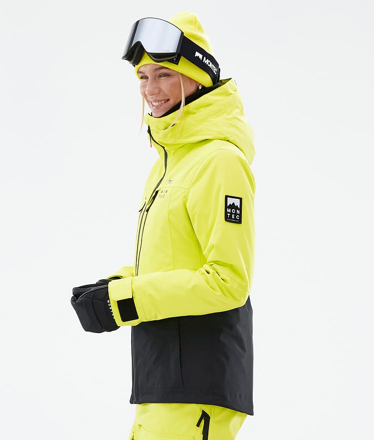 Moss W Snowboardjacka Dam Bright Yellow/Black Renewed, Bild 6 av 10