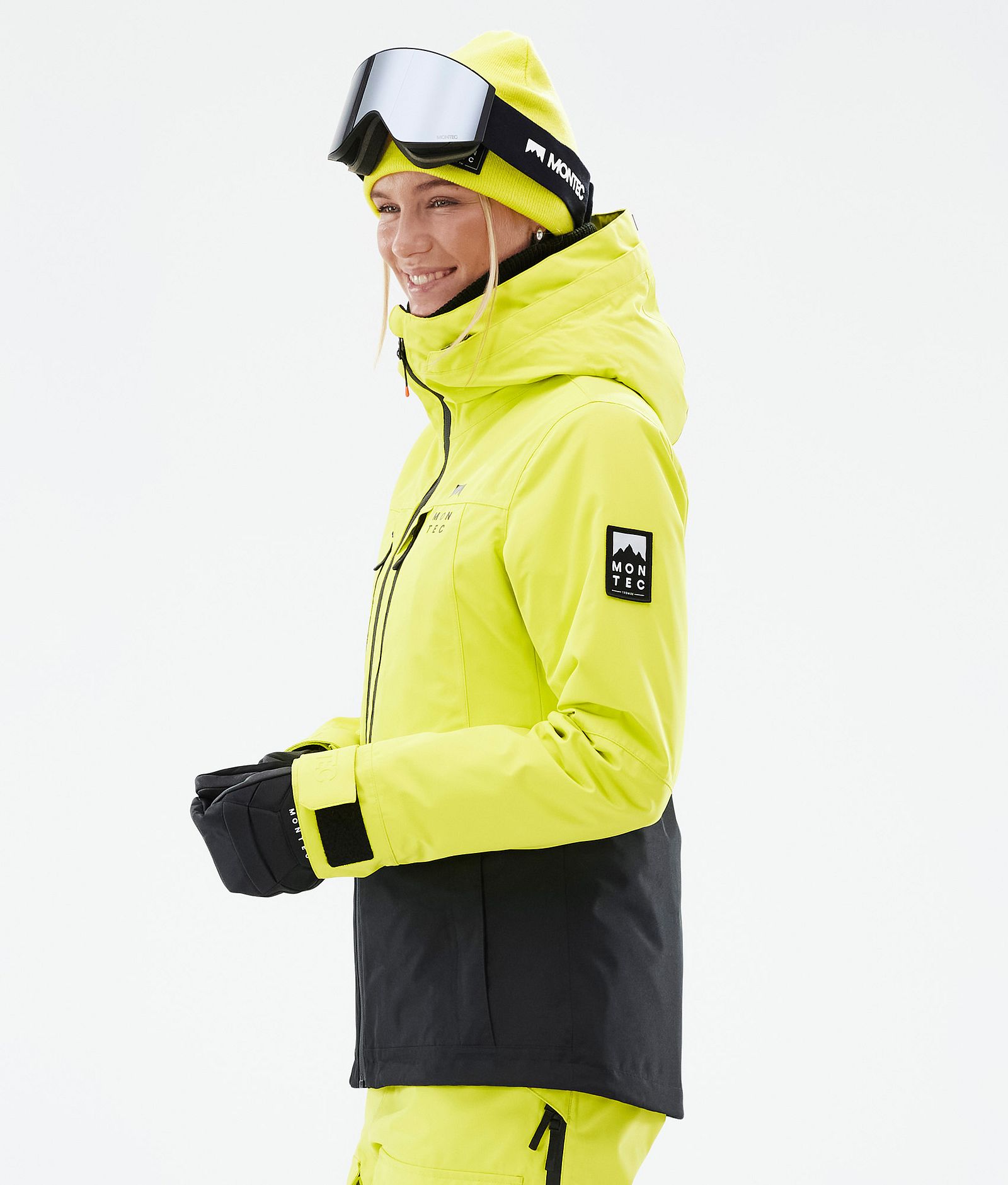 Moss W Snowboardjacka Dam Bright Yellow/Black Renewed, Bild 6 av 10