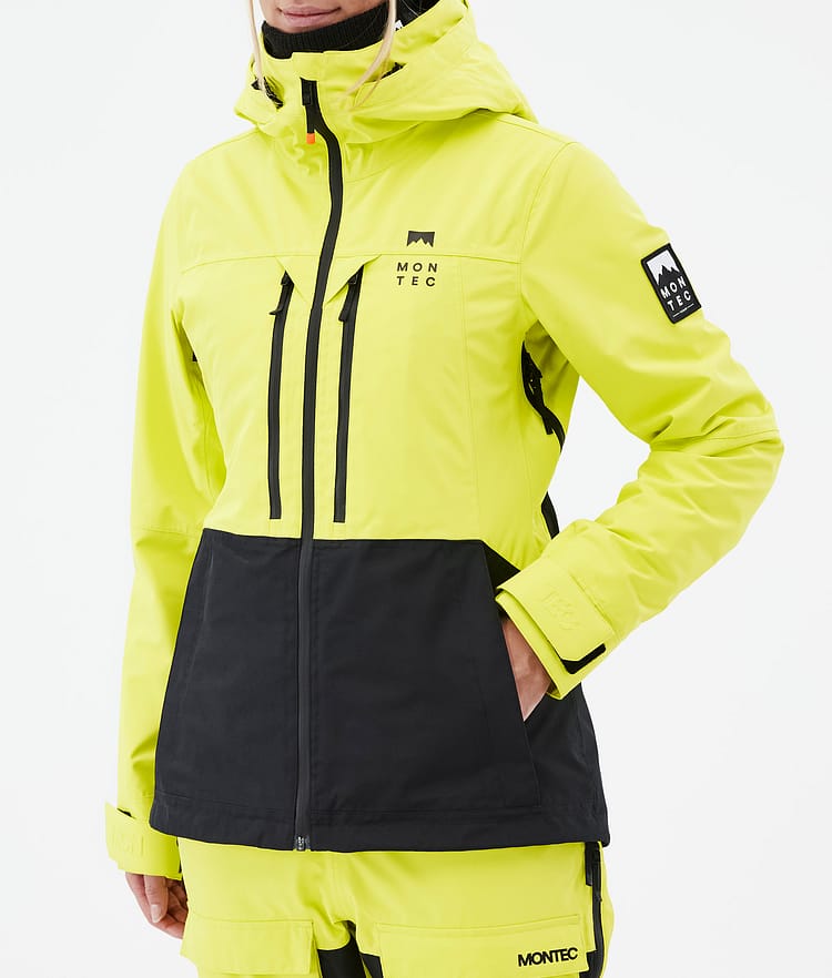 Moss W Snowboardjacka Dam Bright Yellow/Black Renewed, Bild 8 av 10