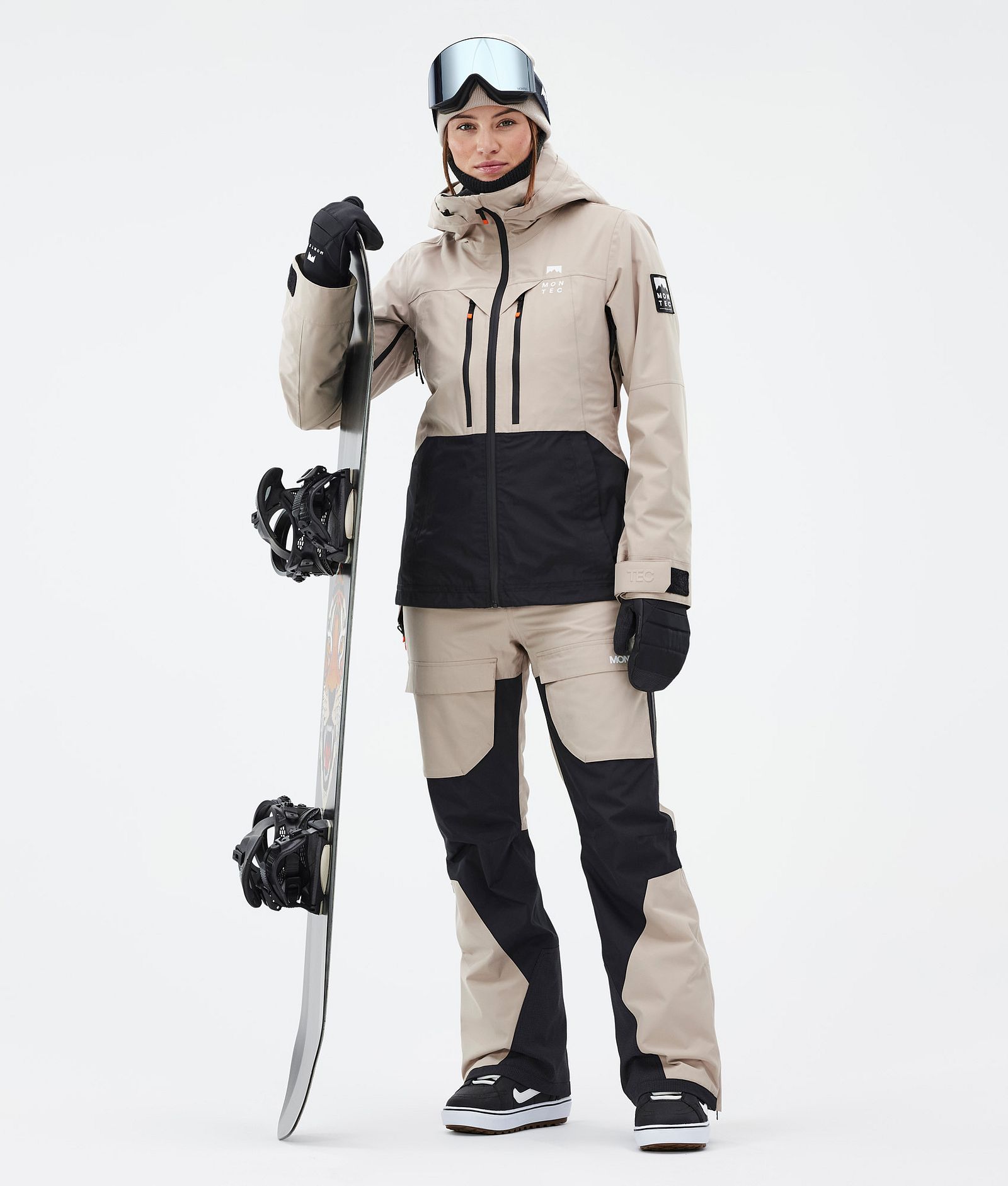 Fawk W Spodnie Snowboardowe Kobiety Sand/Black Renewed, Zdjęcie 2 z 7
