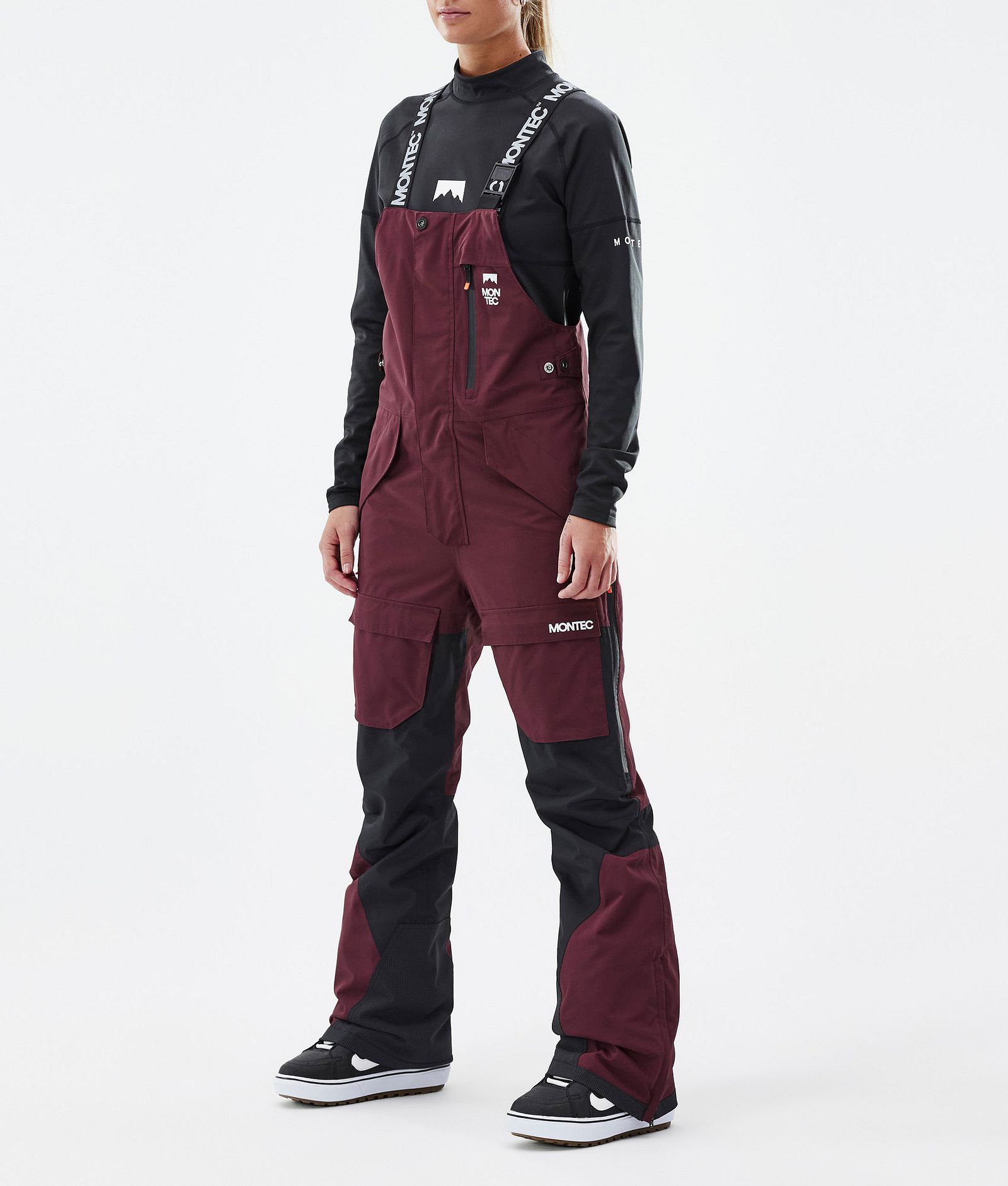 Montec Fawk W Snowboard Pants Women Burgundy/Black | Montecwear.com