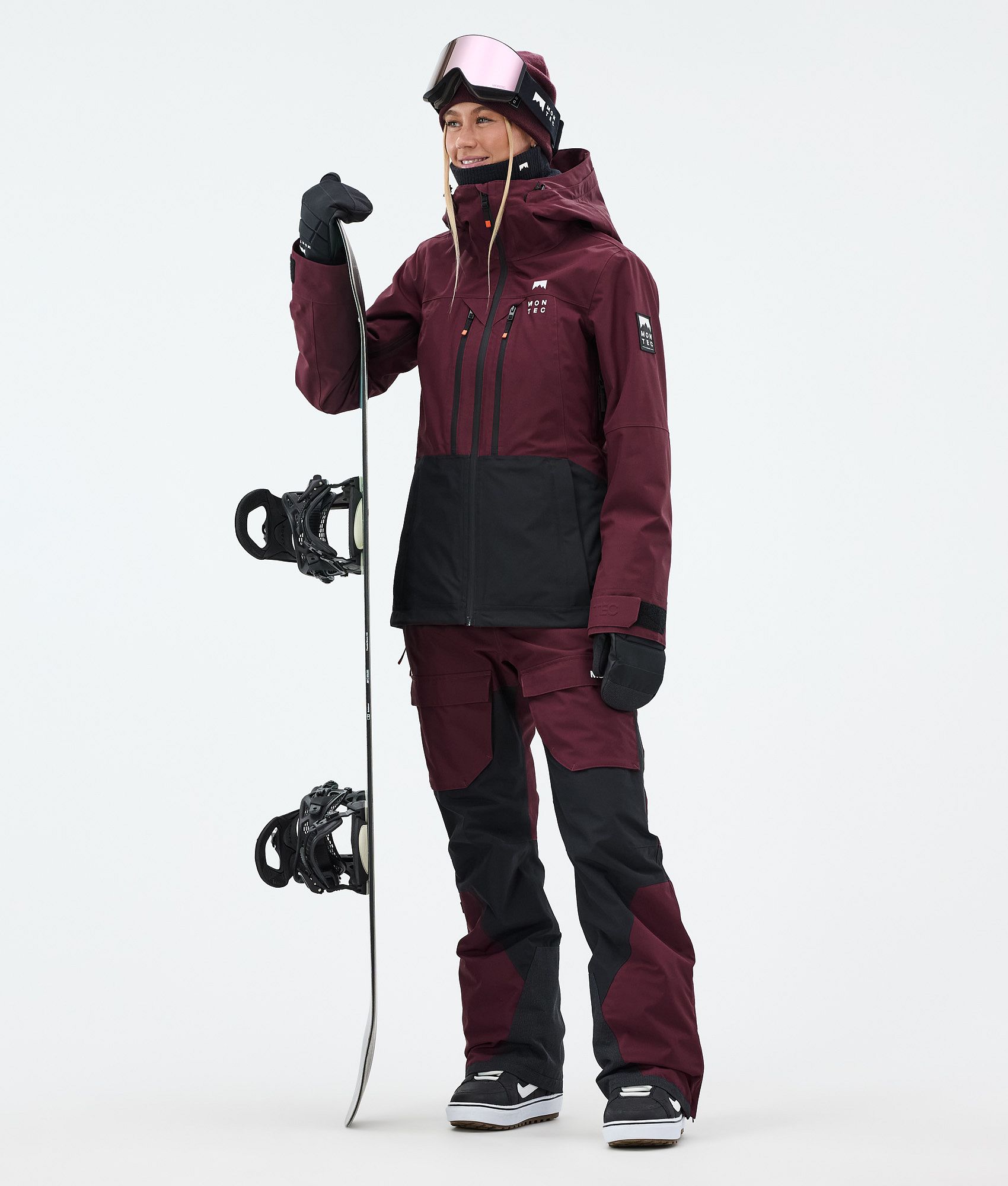 Montec Fawk W Snowboard Pants Women Burgundy/Black | Montecwear.com