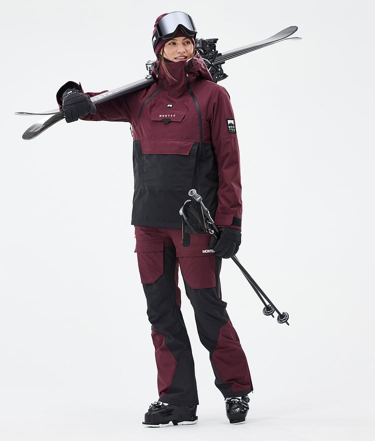 Fawk W Pantalon de Ski Femme Burgundy/Black, Image 2 sur 7