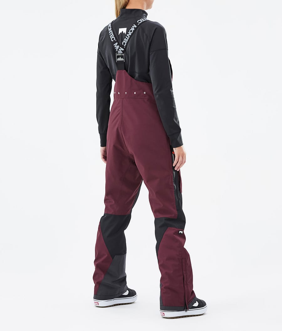 Montec Fawk W Women's Snowboard Pants Burgundy/Black | Montecwear.com