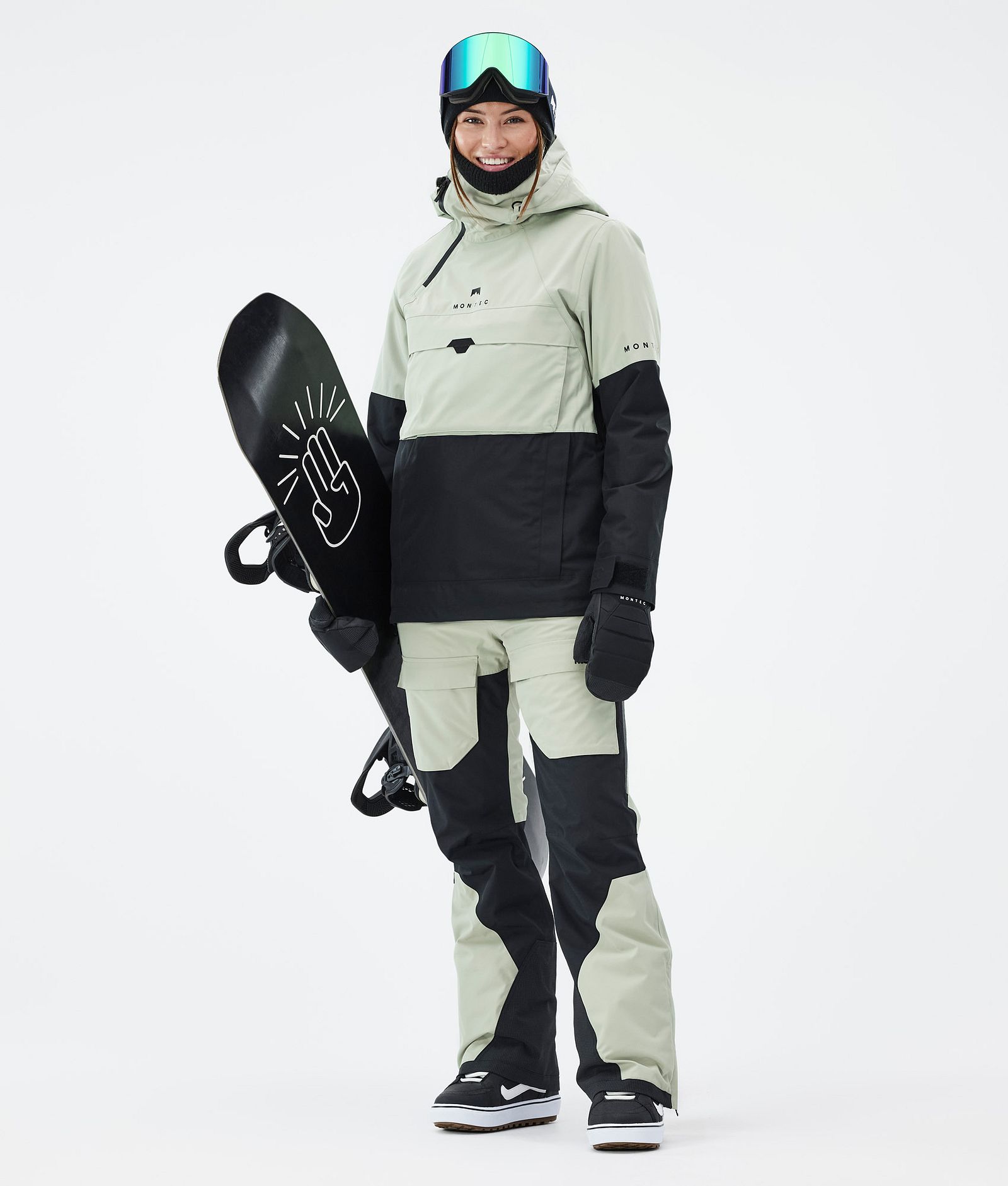 Fawk W Snowboardbyxa Dam Soft Green/Black Renewed, Bild 2 av 7