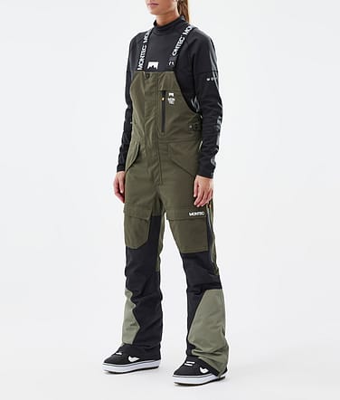 Fawk W Pantaloni Snowboard Donna Olive Green/Black/Greenish