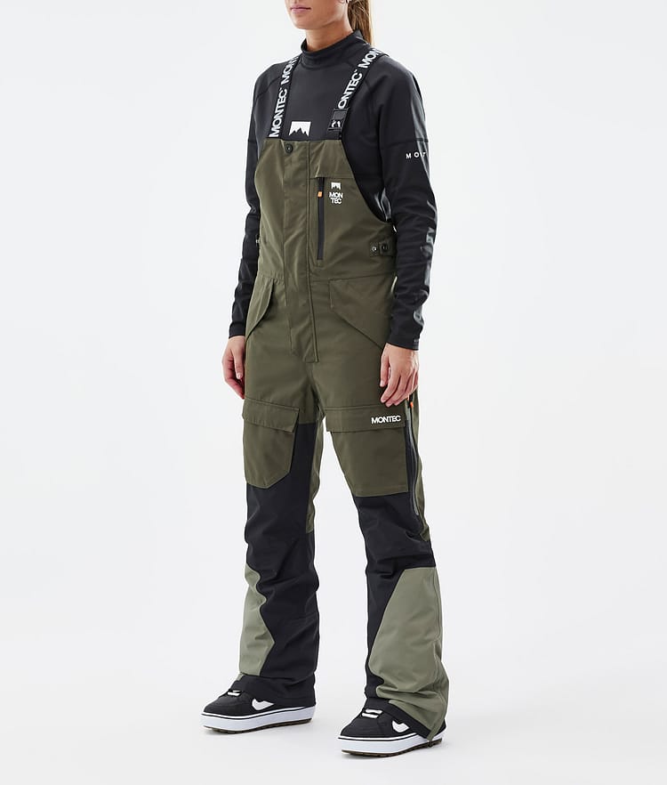 Fawk W Spodnie Snowboardowe Kobiety Olive Green/Black/Greenish, Zdjęcie 1 z 7