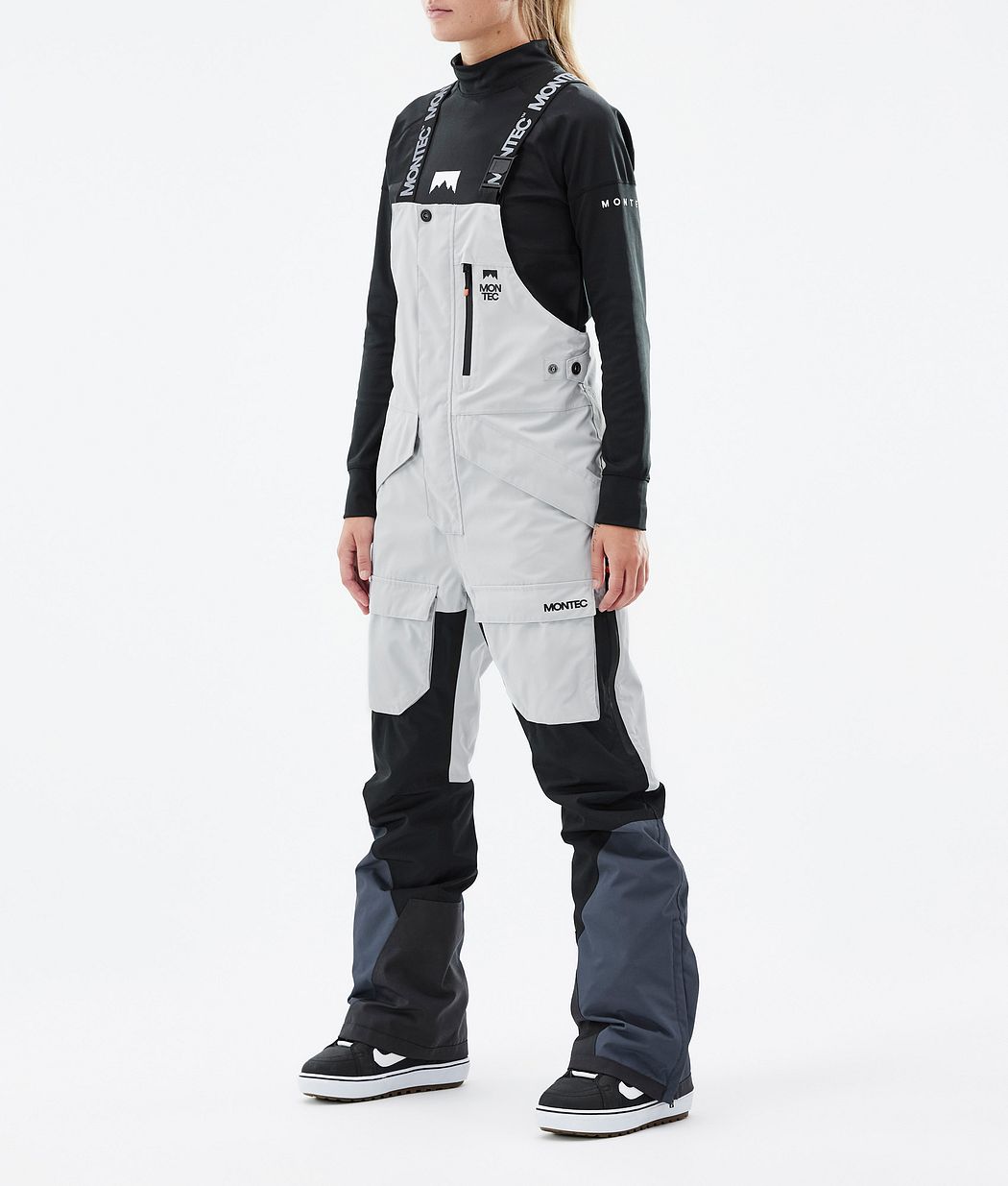 Fawk W Snowboard Pants Women Light Grey/Black/Metal Blue