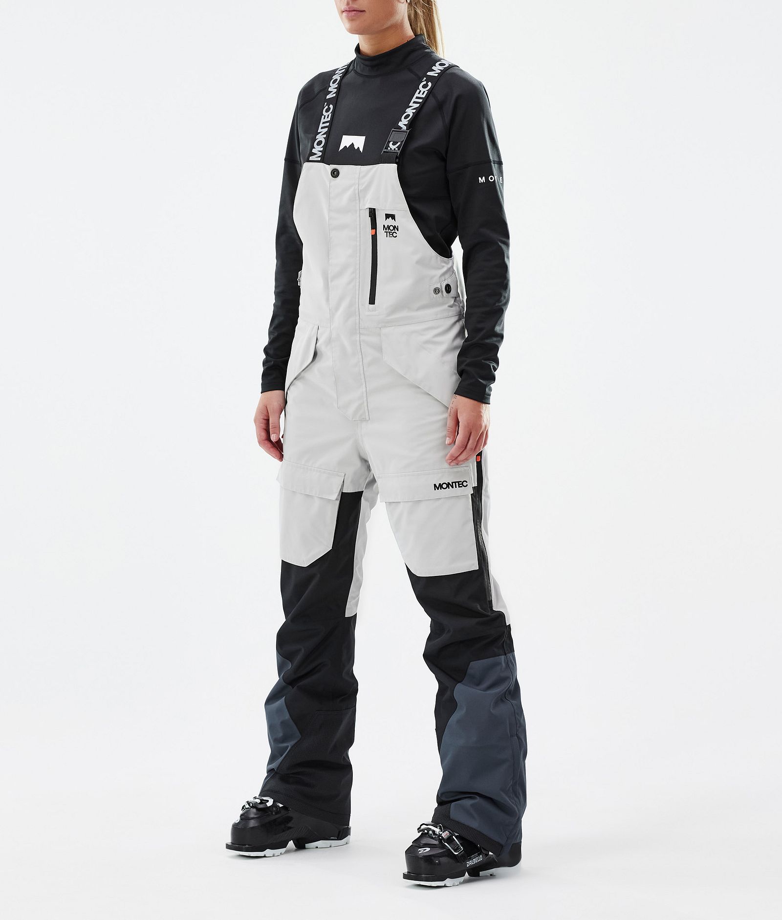 Fawk W Pantalon de Ski Femme Light Grey/Black/Metal Blue, Image 1 sur 7