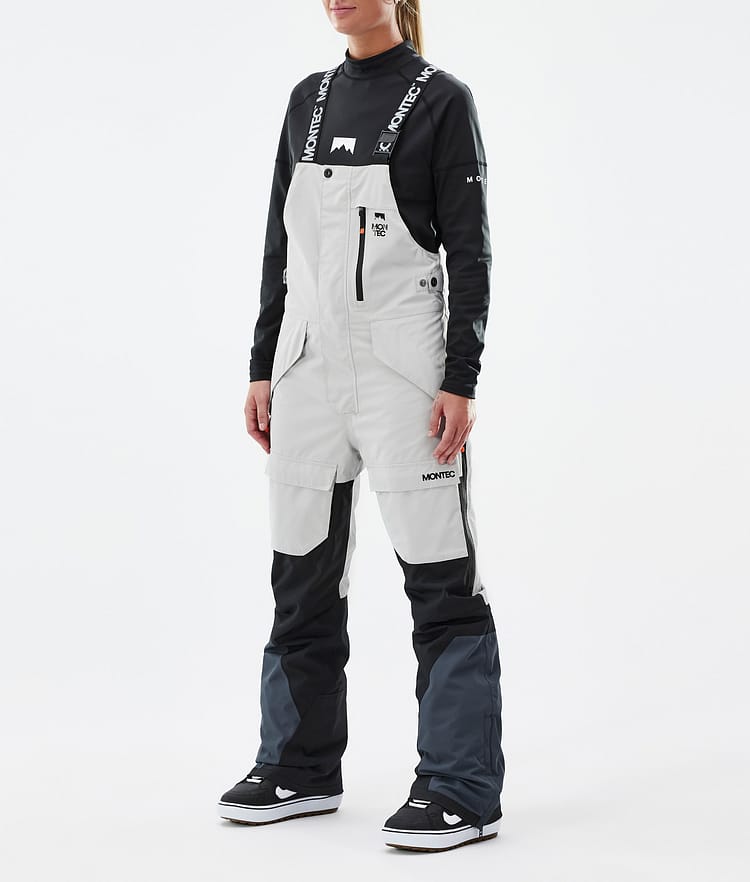 Fawk W Pantalon de Snowboard Femme Light Grey/Black/Metal Blue Renewed, Image 1 sur 7