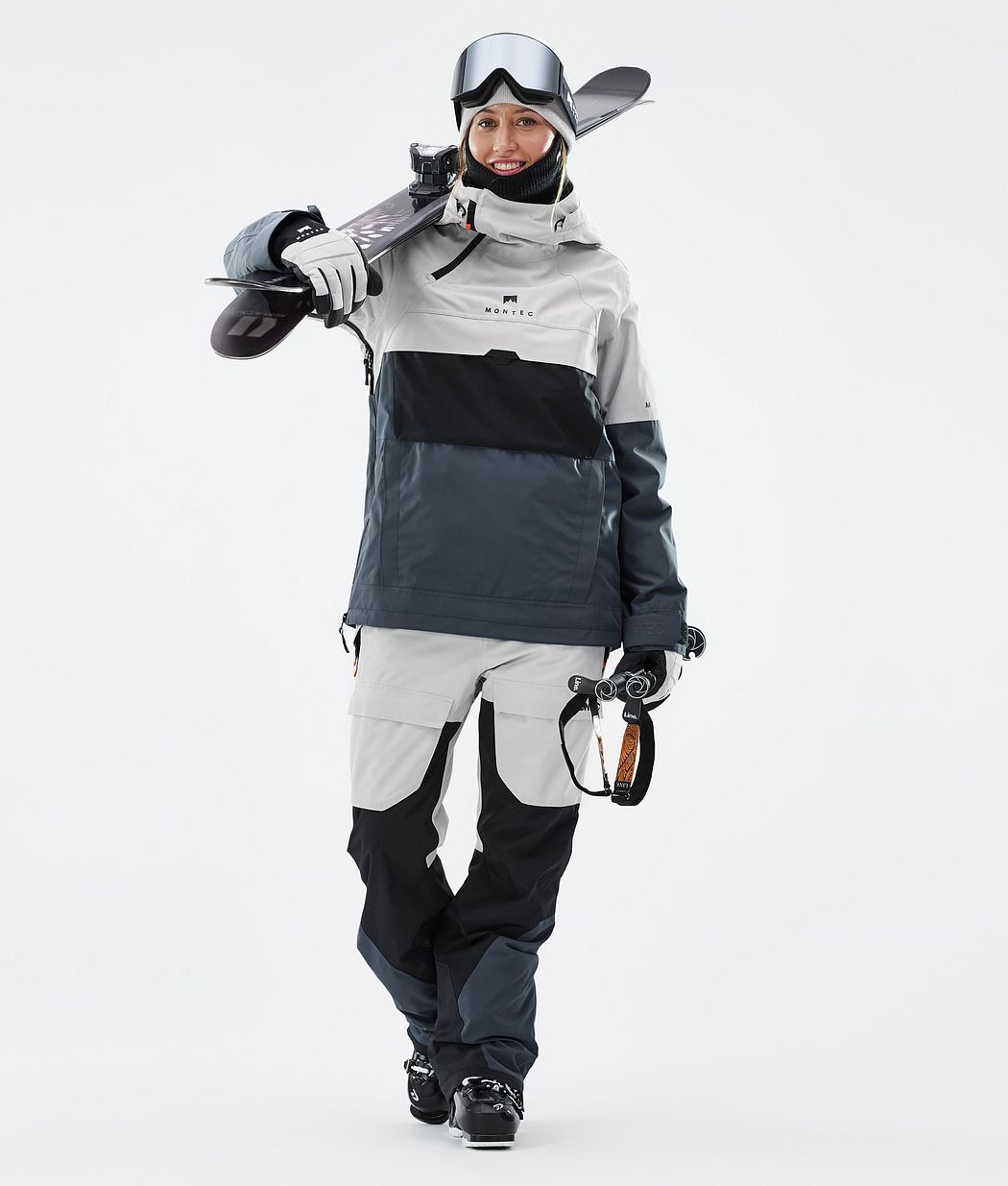 Montec Fawk W Ski Pants Women Light Grey/Black/Metal Blue