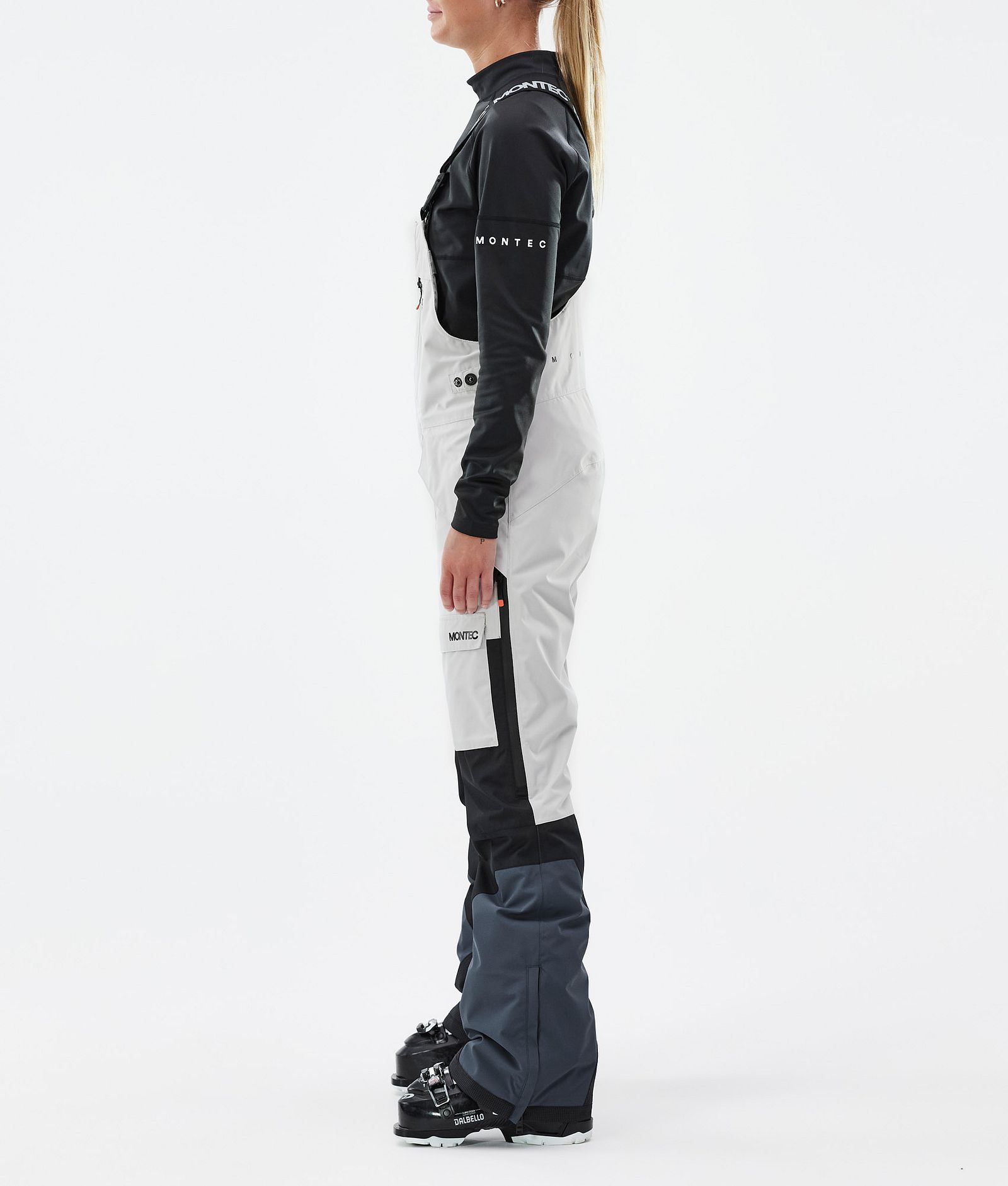Fawk W Pantalon de Ski Femme Light Grey/Black/Metal Blue, Image 3 sur 7