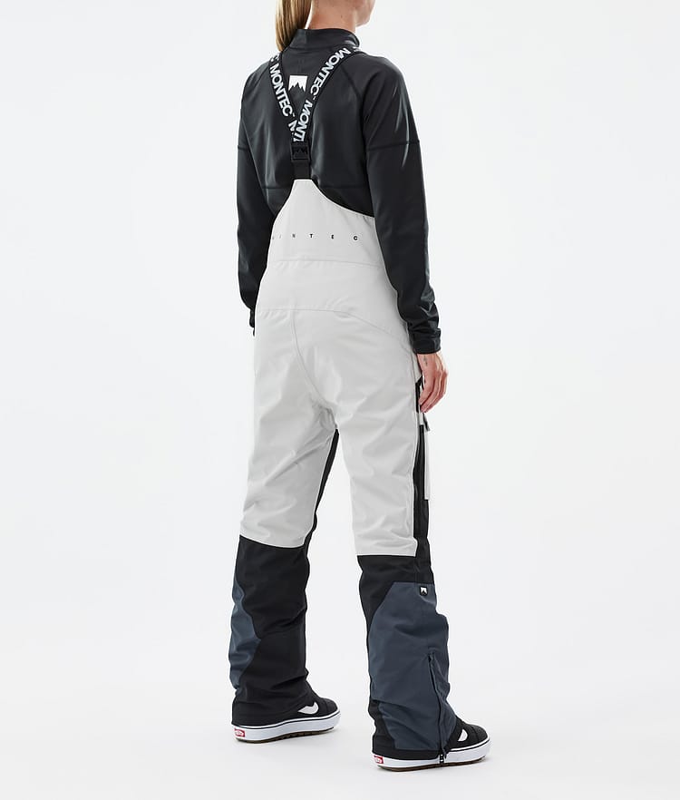 Fawk W Pantalon de Snowboard Femme Light Grey/Black/Metal Blue, Image 4 sur 7
