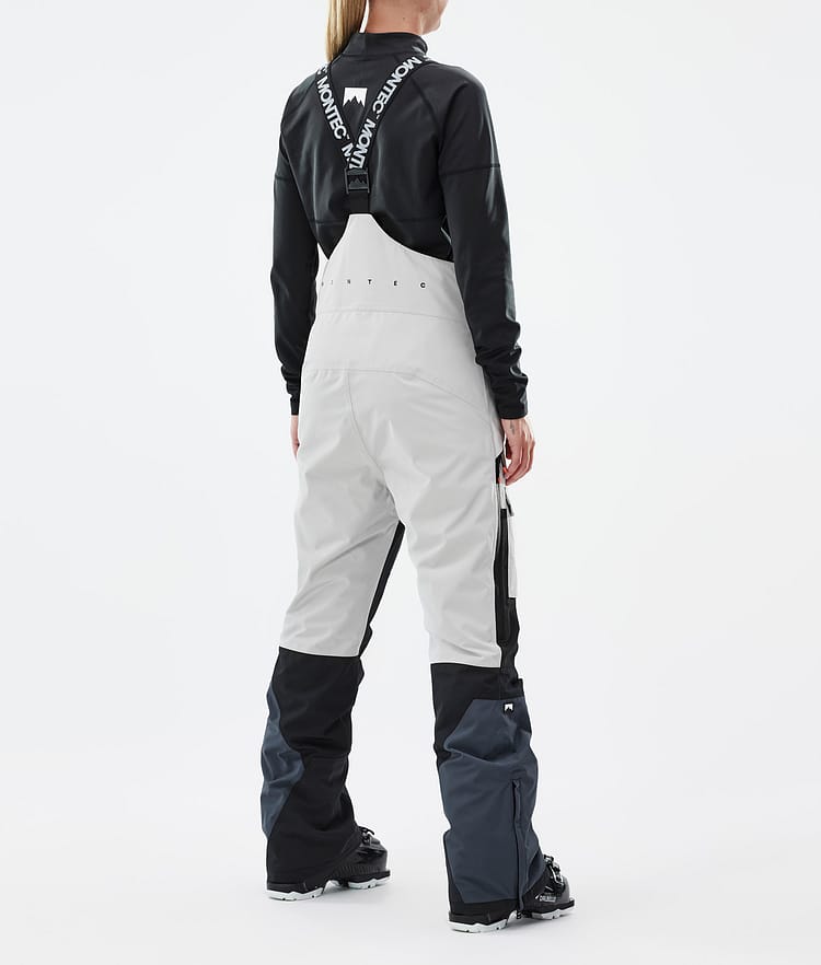 Fawk W Pantalon de Ski Femme Light Grey/Black/Metal Blue, Image 4 sur 7