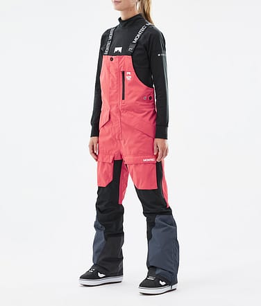 Fawk W Snowboard Bukser Dame Coral/Black/Metal Blue