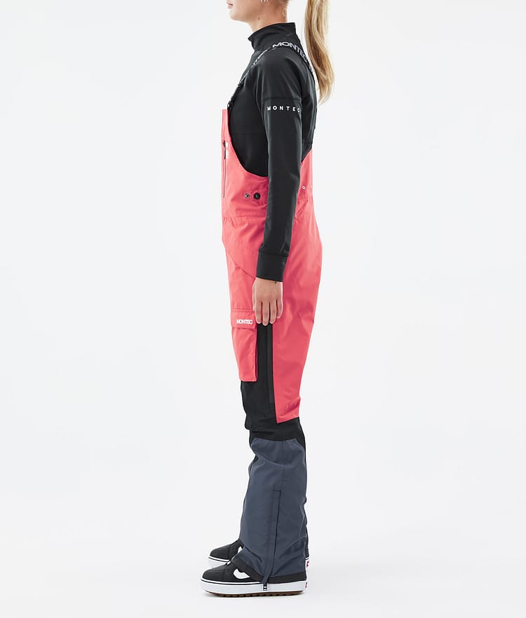 Fawk W Pantalon de Snowboard Femme Coral/Black/Metal Blue