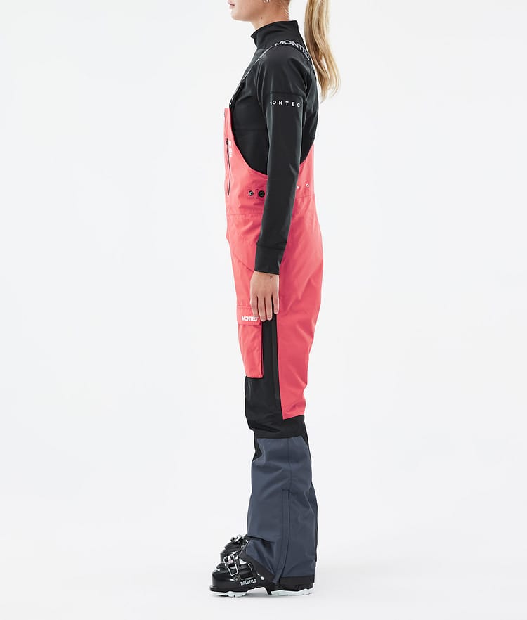 Fawk W Pantalon de Ski Femme Coral/Black/Metal Blue