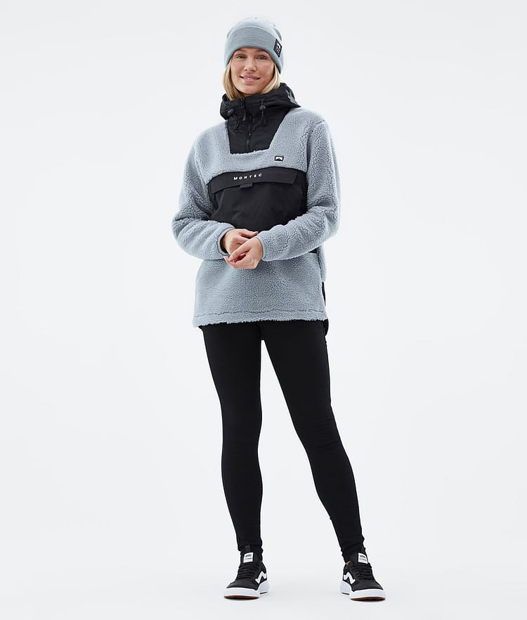 Lima W 2022 Fleece-hoodie Dame Soft Blue/Black, Billede 3 af 10