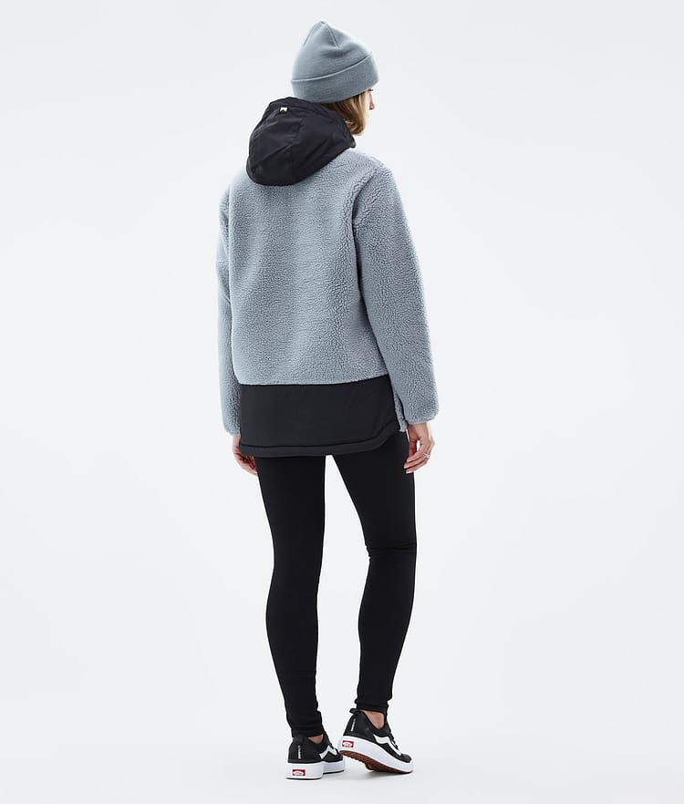 Lima W 2022 Fleece-hoodie Dame Soft Blue/Black, Billede 4 af 10