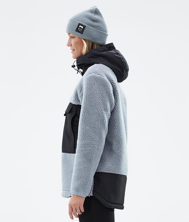 Lima W 2022 Fleece-hoodie Dame Soft Blue/Black, Billede 5 af 10