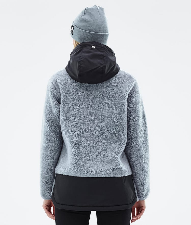 Lima W 2022 Fleece-hoodie Dame Soft Blue/Black, Billede 6 af 10
