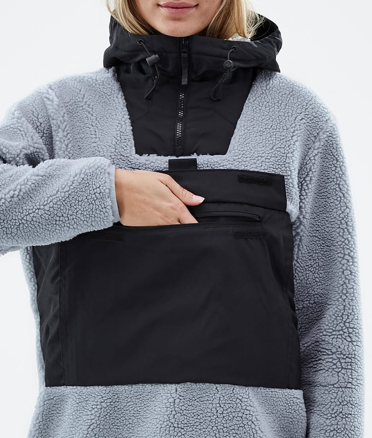 Lima W 2022 Fleece-hoodie Dame Soft Blue/Black, Billede 8 af 10