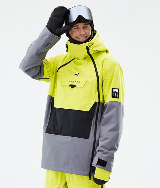 Doom Snowboard Jacket Men Bright Yellow/Black/Light Pearl