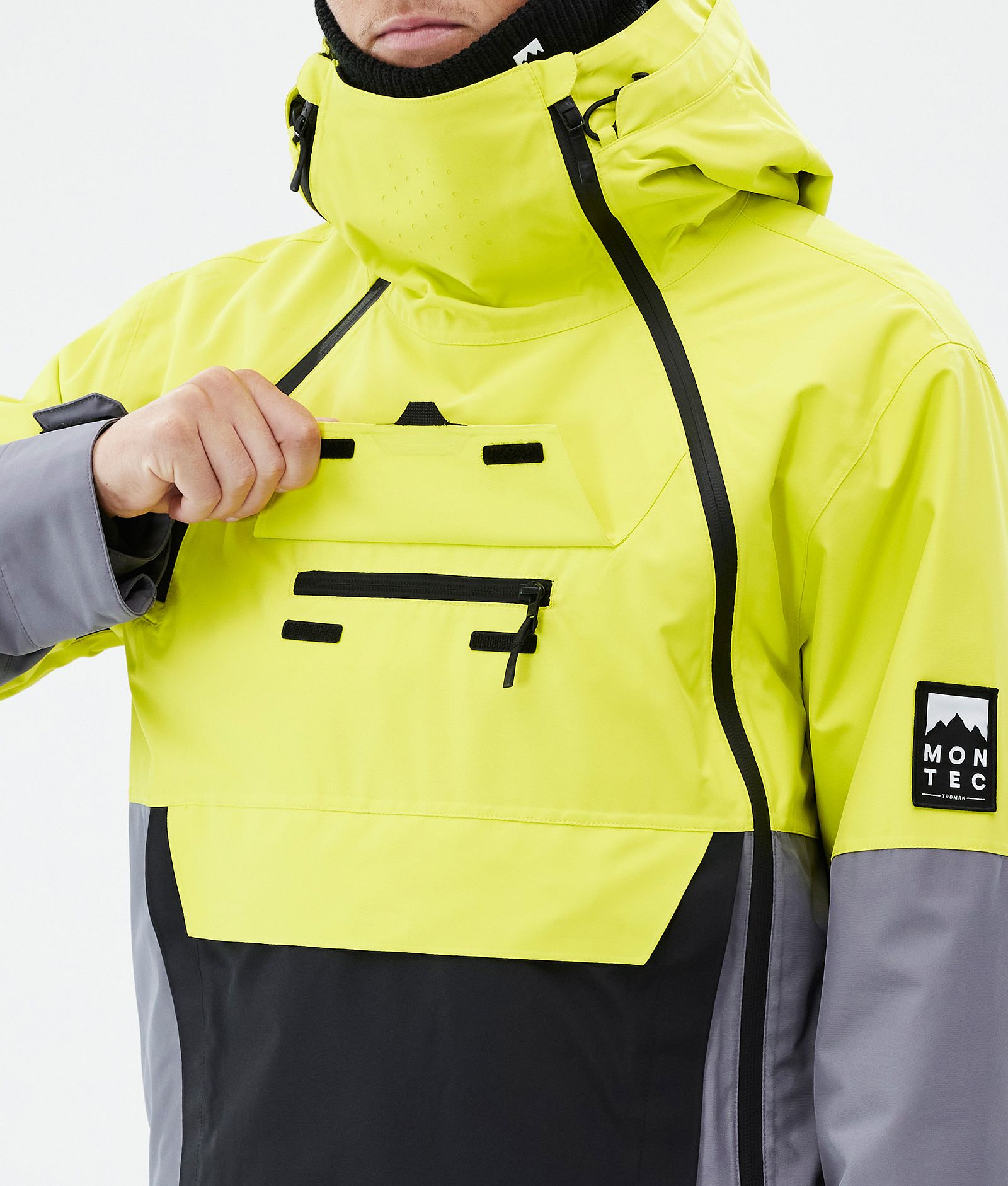 Doom Veste Snowboard Homme Bright Yellow/Black/Light Pearl, Image 10 sur 11