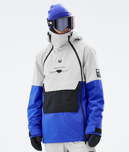 Doom Skijacke Herren Light Grey/Black/Cobalt Blue