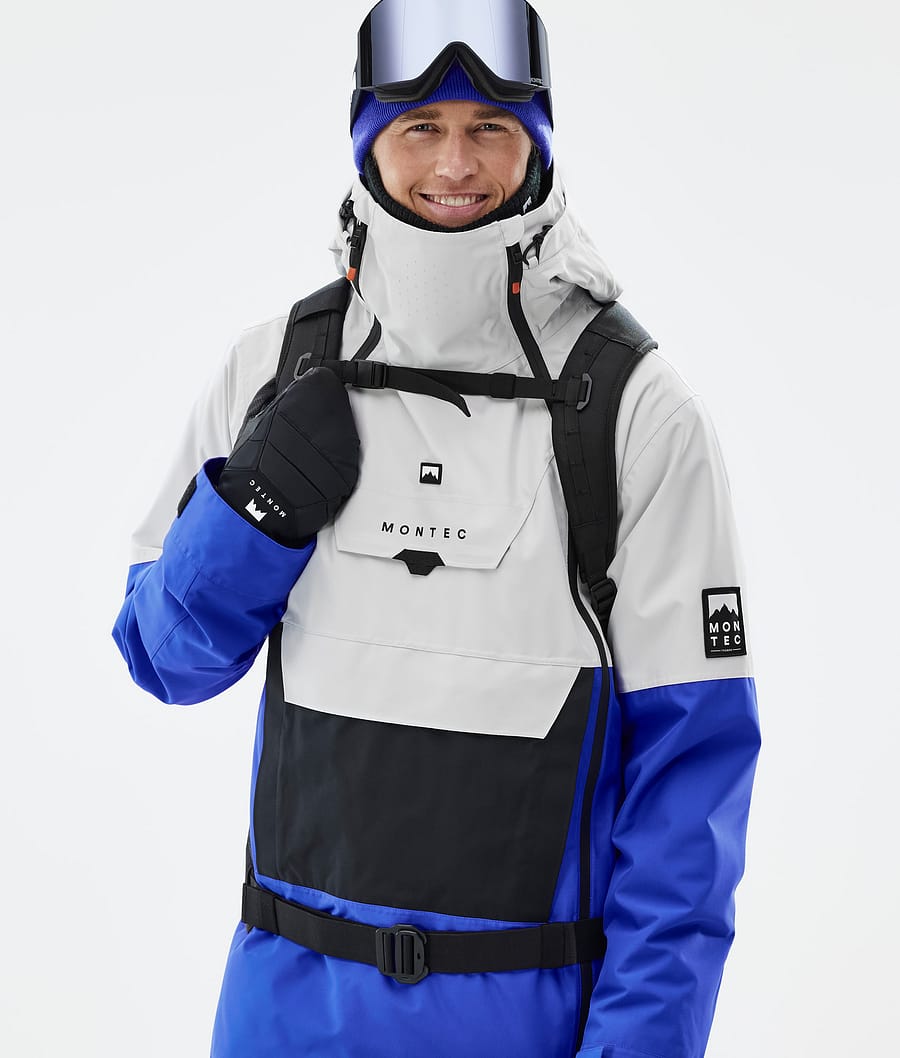 Doom Ski Jacket Men Light Grey/Black/Cobalt Blue