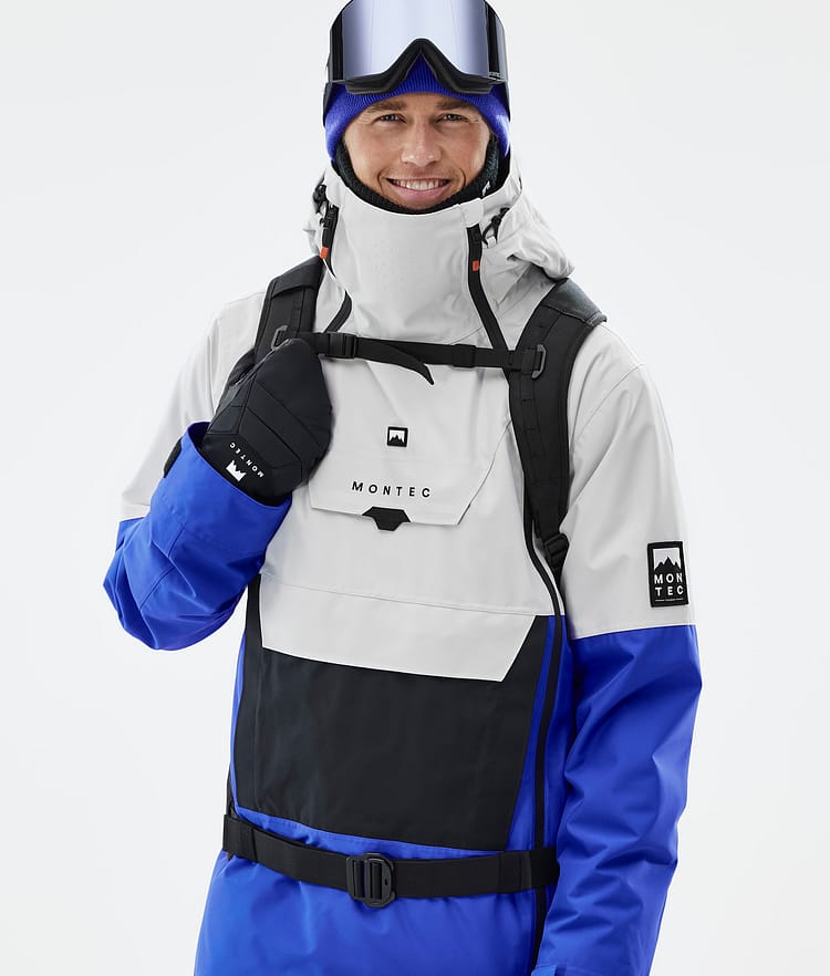 Doom Kurtka Snowboardowa Mężczyźni Light Grey/Black/Cobalt Blue