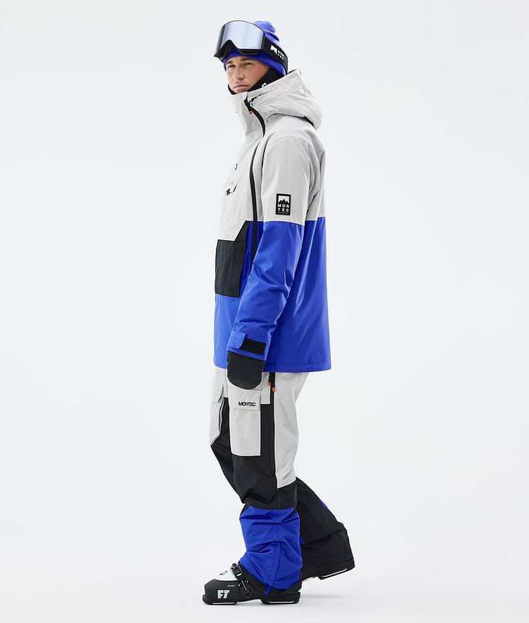 Doom Ski Jacket Men Light Grey/Black/Cobalt Blue