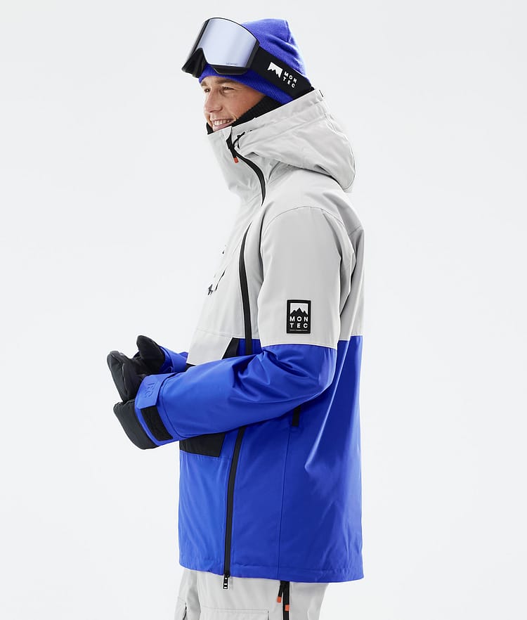 Doom Ski Jacket Men Light Grey/Black/Cobalt Blue