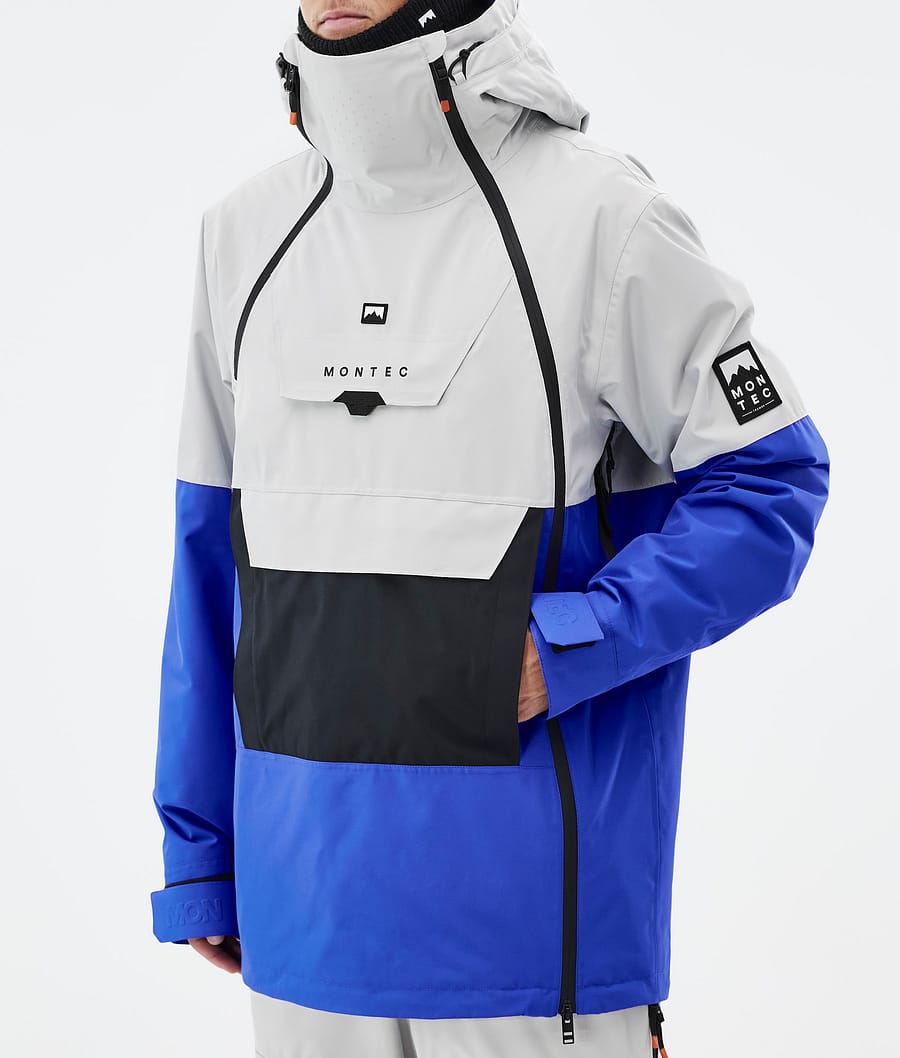 Doom Ski Jacket Men Light Grey/Black/Cobalt Blue