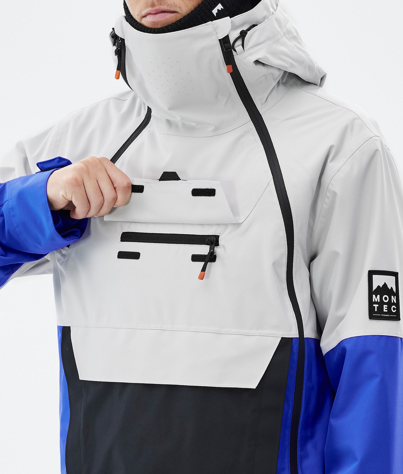 Doom Skijacke Herren Light Grey/Black/Cobalt Blue, Bild 10 von 11