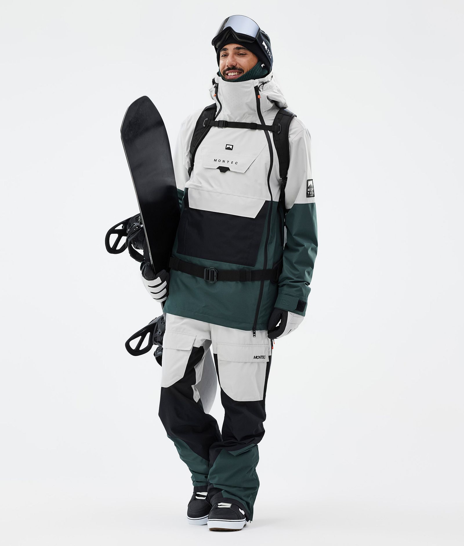 Doom Snowboard Jacket Men Light Grey/Black/Dark Atlantic