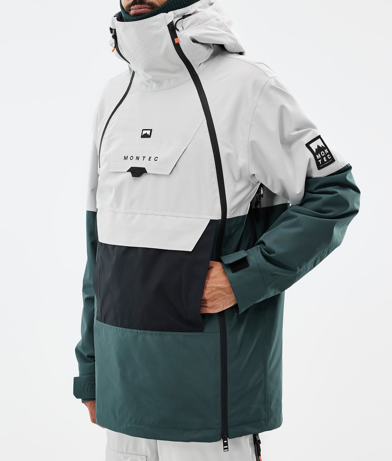 Doom Snowboard Jacket Men Light Grey/Black/Dark Atlantic Renewed, Image 8 of 11