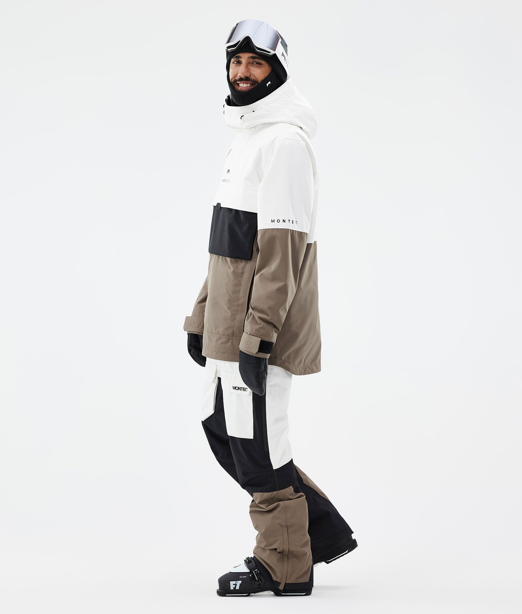 Dune ski jacket khaki white discount