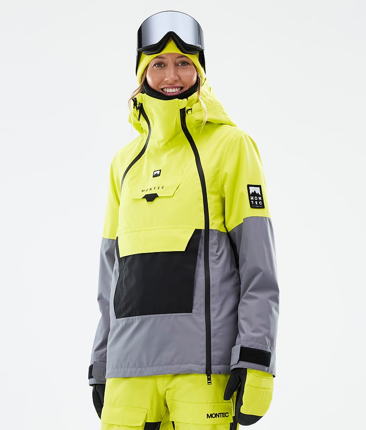 Doom W Ski Jacket Women Bright Yellow/Black/Light Pearl