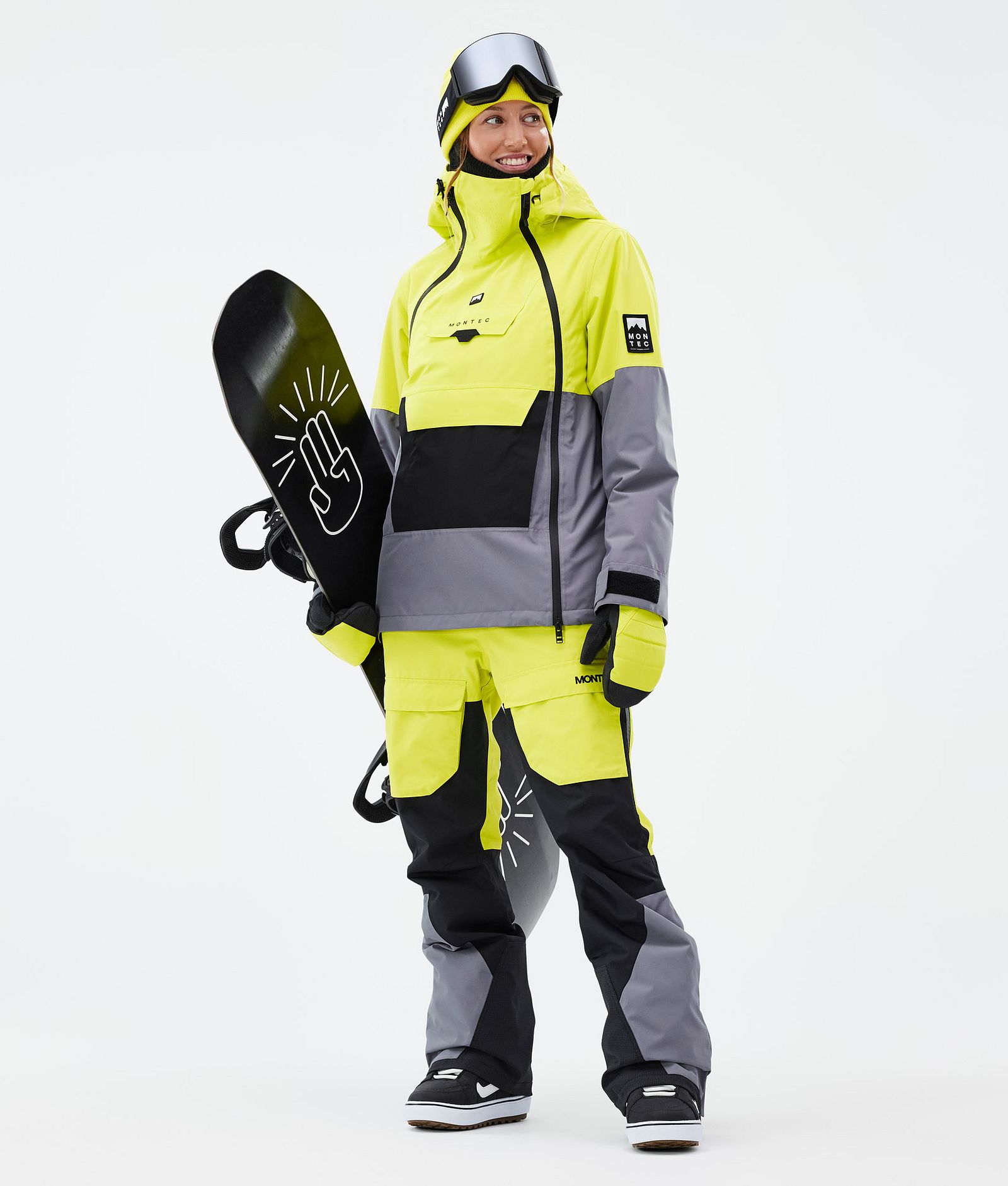 Doom W Snowboardjacka Dam Bright Yellow/Black/Light Pearl Renewed, Bild 3 av 11