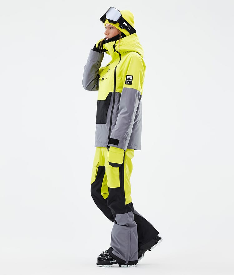 Doom W Ski Jacket Women Bright Yellow/Black/Light Pearl