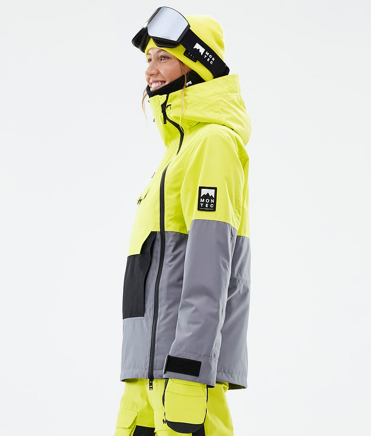 Doom W Ski Jacket Women Bright Yellow/Black/Light Pearl