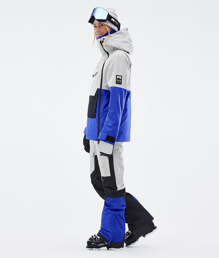 Doom W Ski Jacket Women Light Grey/Black/Cobalt Blue