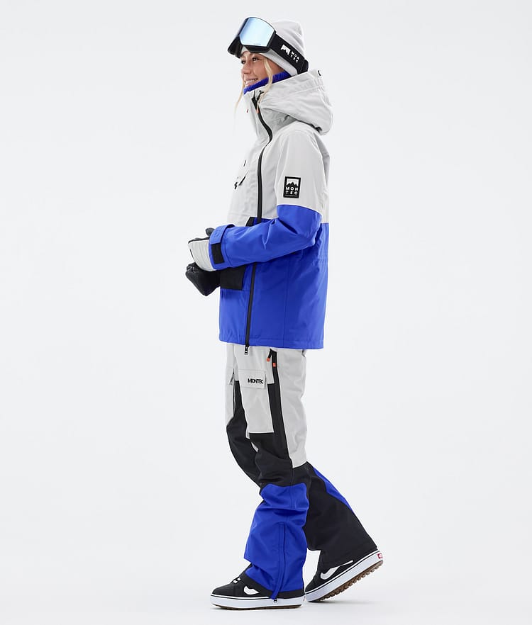 Doom W Snowboard Jacket Women Light Grey/Black/Cobalt Blue