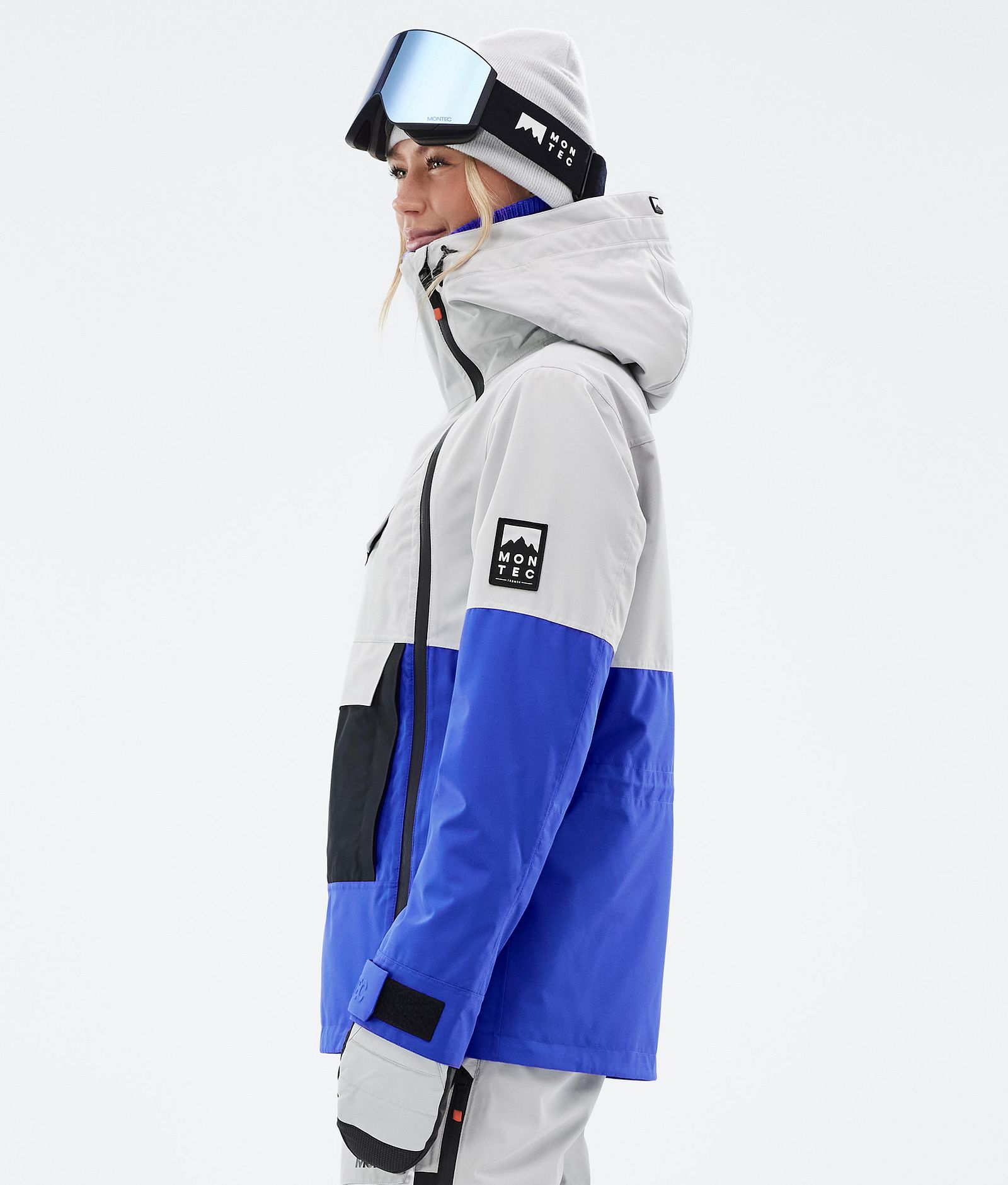 Doom W Ski Jacket Women Light Grey/Black/Cobalt Blue, Image 6 of 11