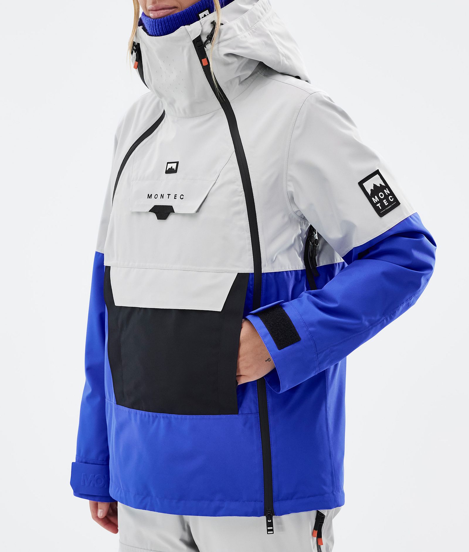 Doom W Ski Jacket Women Light Grey/Black/Cobalt Blue, Image 8 of 11