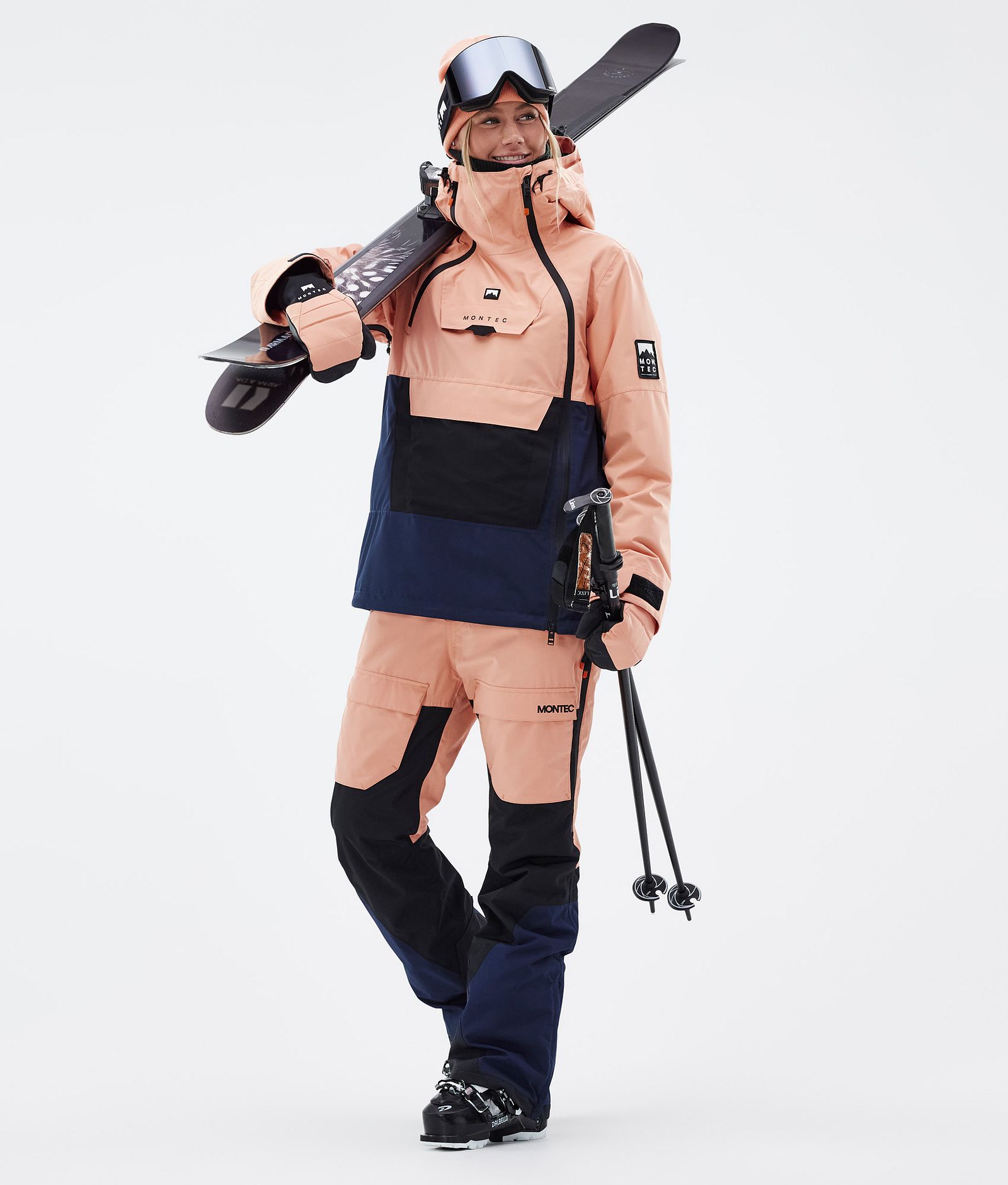 Doom W Veste de Ski Femme Faded Peach/Black/Dark Blue, Image 3 sur 11