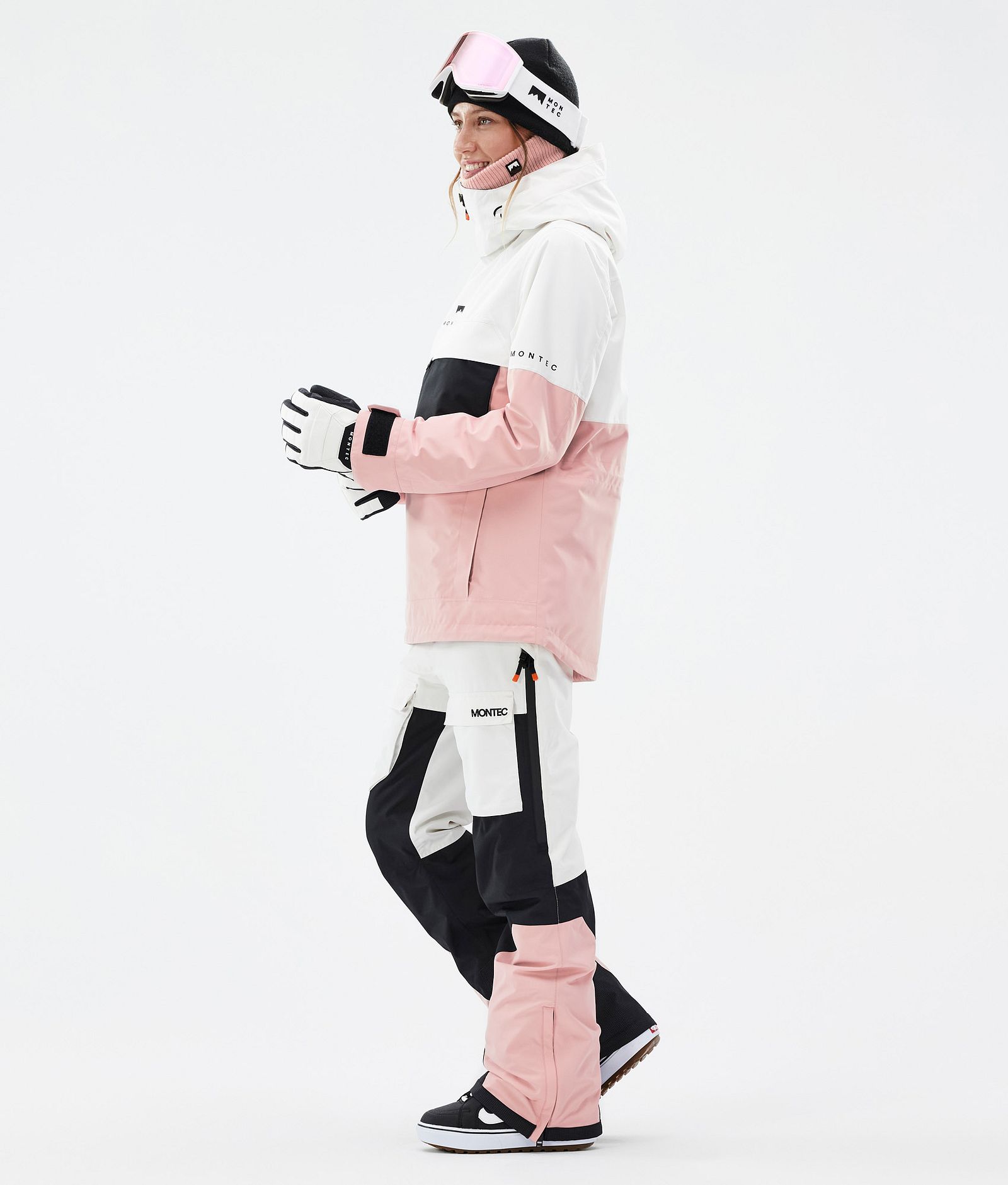Dune W Snowboard jas Dames Old White/Black/Soft Pink Renewed, Afbeelding 4 van 9