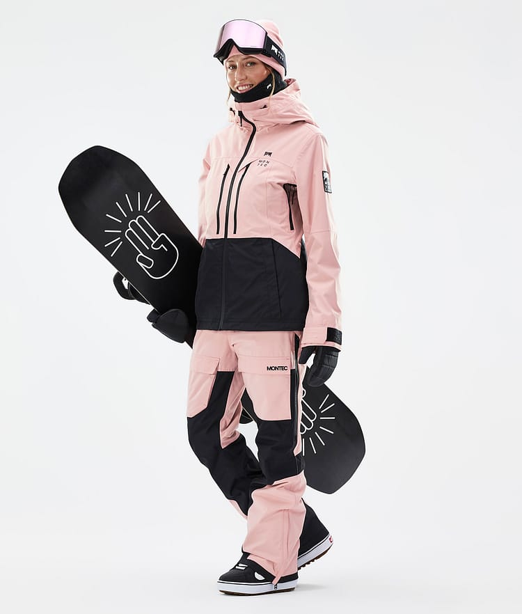 Moss W Giacca Snowboard Donna Soft Pink/Black, Immagine 3 di 10